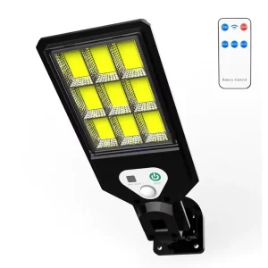 Waterproof IP67 Solar Powered Motion Sensor Outdoor Security Yard Garden Light with Remote Control LED Street Lamp