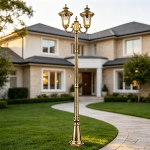 Waterproof LED Garden Light Outdoor Vintage 2 Head Project Custom Garden Aluminum Lamp for Pathway Yard Decor