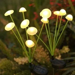 Waterproof LED Mushroom Stake Lights Warm White Outdoor Lawn Path Yard Garden Landscape Holiday Decoration Light