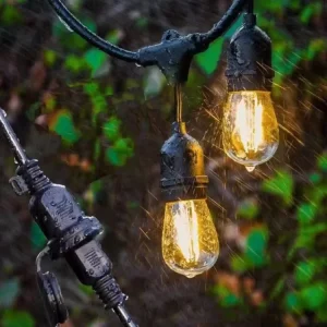 Waterproof LED Outdoor String Lights Outdoor Hanging Sockets Patio Lights Create Cafe Ambience in Your Backyard
