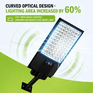 Waterproof LED Solar Street Lamp LiFePO4 Battery ABS Plastic 6500K Daylight for Road Highway Battery Indicator