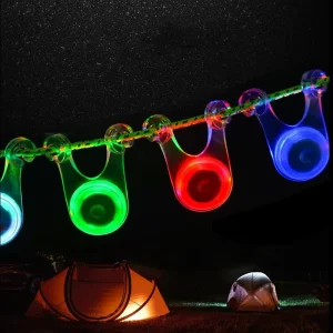 Waterproof Led Tent String Rope Guard Hanging Lights Camping Accessories Mini Flashlight Outdoor Safety Warning Rope Light