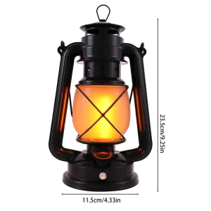 Waterproof Lithium Battery LED Desk Lamp and Retro Flame Lantern, Multi-Color Camping Light