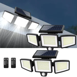 Waterproof Motion Sensor Outdoor Lights Security Flood Light Solar Garden Lights Spotlight for Patio Garage Yard Entryways