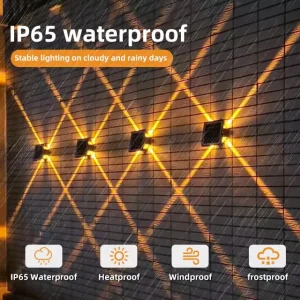 Waterproof Motion Sensor Powerful Outdoor Light Led Mount Decorative up and Down Lighting Wall Light Yard Solar Garden Lamp