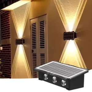 Waterproof Mounted Up and Down Solar Garden Wall Light for Hotel and Villa Backyard Landscape Warm Light Decorative Wall Lamp