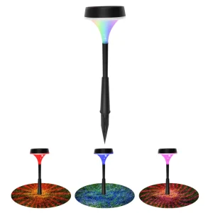 Waterproof Outdoor Decorative Lawn Lighting LED Path Lamps RGB Solar Garden Street Lights for Yard