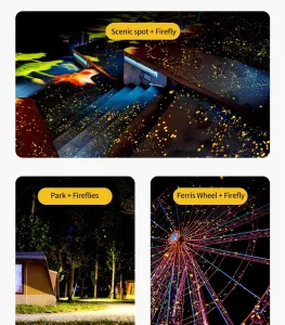 Waterproof Outdoor Firefly Star Projector Light Dynamic Laser Atmosphere Lighting for Garden, Park, Landscape Decoration