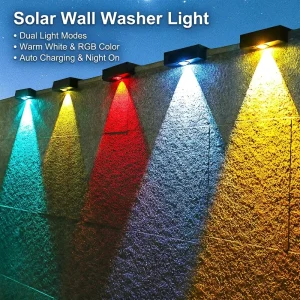 Waterproof Outdoor LED Solar Wall Light for Landscape Garden Courtyard-Decorative Villa Fence Lighting Light Sensor Control