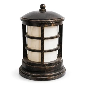 Waterproof Outdoor Post Cap Light Retro Cylindrical Frosted Shade Pillar Lamp for Yard Gate Column