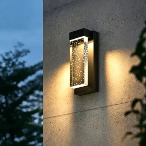 Waterproof Outdoor Wall Lamp for Villa Courtyard Terrace Balcony and Corridor with Crystal Detail