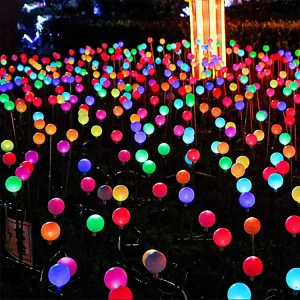 Waterproof RGB Landscape Decorative Lamp Ground Insert LED Ball Lights for Holiday Outdoor Solar Lighting Garden Light