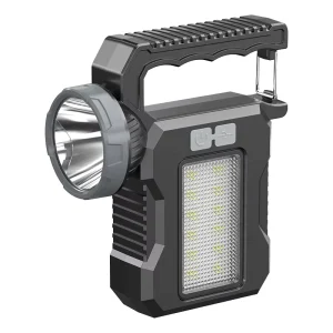 Waterproof Rechargeable Solar LED Flashlight and Camping Lantern, USB and Solar Charging, ABS