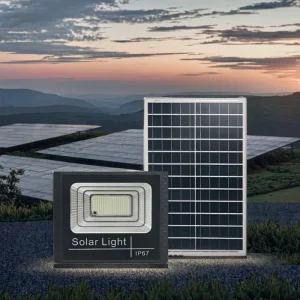 Waterproof Remote Control Outdoor LED Solar Flood Light 120 Beam Angle ABS Body IP65 Rating High CRI 95 for Road
