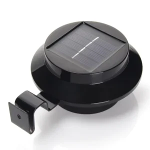 Waterproof Round Solar Power Fence Gutter Light Outdoor Garden Wall Lobby Pathway Lamp