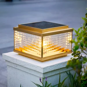 Waterproof Solar LED Column Head Lamp for Outdoor Use Villa Door Courtyard Fence Gate Pillar Lights