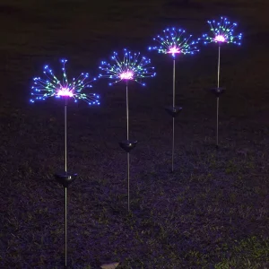 Waterproof Solar LED Firework Light Warm White Christmas Holiday Lighting for Outdoor Gardening Camping Lawn DC Power Supply