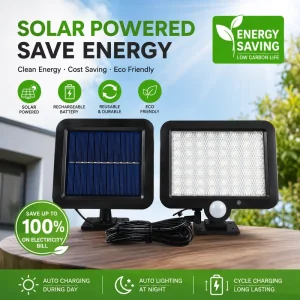 Waterproof Solar LED Flood Light with PIR Motion Sensor for Garden, Yard and Patio