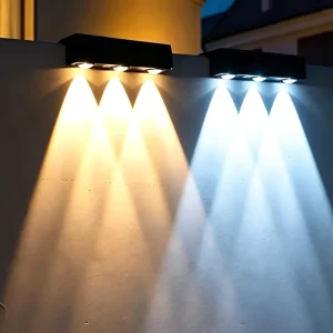 Waterproof Solar Outdoor Wall Light LED Spotlight for Home Balcony Fence Courtyard Landscape Wall Washer Lamp