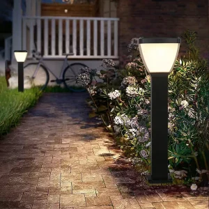 Waterproof Solar Square Lawn Light for Garden Landscape Decoration LED Bollard Pathway Lighting Lamp