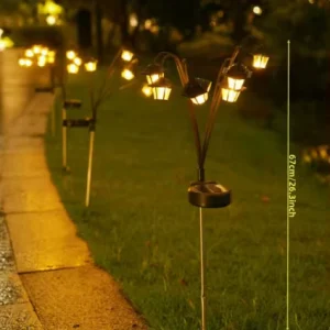 Waterproof Solar Tree Branch Lantern Stake Light 3 Colors LED Outdoor Solar Garden Light for Patio Lawn Decoration