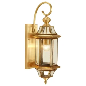 Waterproof Wall Lamp Outdoor Brass Raw Material Vintage Wall Lamp for Balcony or Garden V 396
