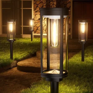 Waterproof Warm White Solar Panel Auto Lighting Solar Pathway Light for Garden Driveway Outdoor Living Spaces Yard