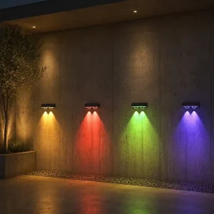 Weatherproof Durable LED IP65 Garden Fence Lamp Warm White Light Atmosphere Decorative Outdoor Balcony Solar Wall Lights