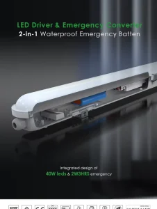 Weatherproof Emergency Tri proof LED Light Linear Vapor Tight Fixture Dimmable Motion Sensor Warehouse Airport Parking Lighting