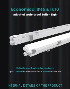 Weatherproof Emergency Tri-proof LED Light Linear Vapor Tight Fixture Dimmable Motion Sensor Warehouse Airport Parking Lighting
