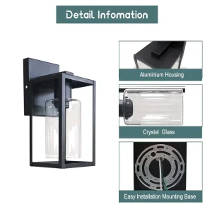 Weatherproof Glass Wall Lamp for Outdoor Use E26 E27 Bulb Compatible Porch Patio Garden Balcony Lighting Fixture