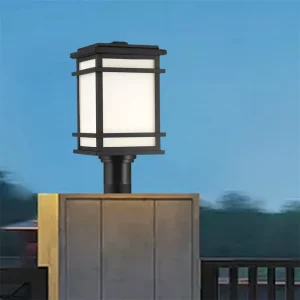 Weatherproof IP44 Modern Exterior LED Black Aluminum Square Pillar Light 50000 Hours Outdoor Gate Light