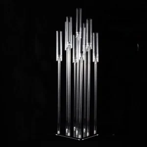Wedding Supplies 5 Heads Acrylic Candle Holder Table Centerpiece Acrylic Candelabra Centerpieces
