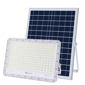 White Aluminum IP66 Solar LED Flood Light Remote Timing Control Garden Community Walkway Outdoor Lamp
