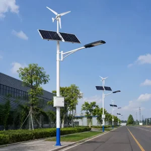 Wind Solar Hybrid LED Street Light 100W IP65 Waterproof All in One Outdoor Lamp for Road Parking Lot