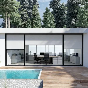 Windproof Aluminum Frame Folding Arm Retractable Outdoor Roller Blinds with Polyester Fabric for Patio Balcony