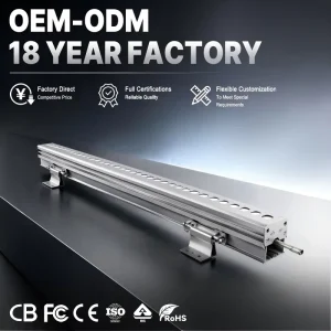 Wire Channel Anti-Glare Baffle IP65 Aluminum DC24V 36-LED Wall Washer Light 36W 1000mm for Facade Architecture CXL-ZS36-M1-C1