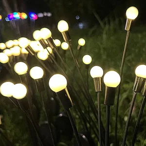Wire-free Romantic Landscape Decoration Sensor Waterproof 6 8 10 Heads LED Firefly Solar Outdoor Garden Light