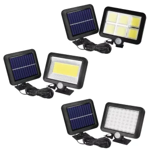 Wired Solar Sensor Flood Light Outdoor COB Split Motion Sensor Wall Light IP65 Waterproof Solar Power Lamp With Adjustable Panel