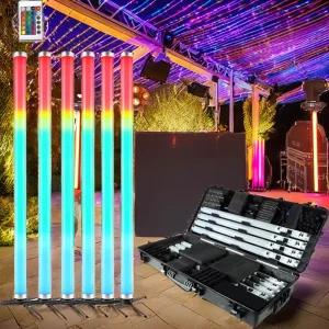Wireless Battery Pixel Tube 360-Degree RGBWA 5-in-1 LED Light APP DMX Control 32 Pixels 1750K-10000K OEM Factory Direct