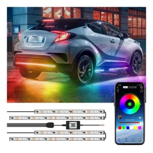 Wireless Bluetooth App Control RGB LED Under Car Tube Strip Underglow Body Neon Light Car LED Strip Lights