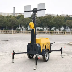With 4 Lights Diesel Generator 4x400W Mobile Light Towers Hydraulic Telescopic Mast Portable Outdoor Lighting Tower