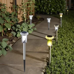 Yard Decorations ROHS Certified Stainless Steel IP44 Waterproof LED Solar Garden Lamp Small Outdoor Street Light