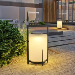 ZOMI Outdoor Lantern Solar Panel Decorative Handle Garden Led Solar Glass Light Outdoor Waterproof Solar Garden Lanterns