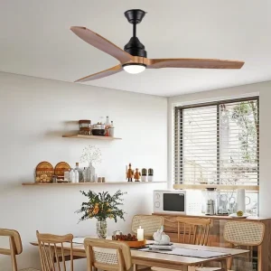 ZS-56-23021BK 56-Inch Indoor DC LED Ceiling Fan with Remote Control and Light